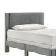 Cery Twin Size Platform Bed | Light Gray Upholstery Textured Headboard