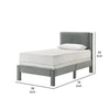 Cery Twin Size Platform Bed | Light Gray Upholstery Textured Headboard