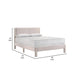 Cery Full Size Platform Bed | Pink Upholstery | Textured Headboard