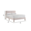 Cery Queen Size Platform Bed | Pink Upholstery | Textured Headboard