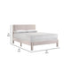 Cery Queen Size Platform Bed | Pink Upholstery | Textured Headboard