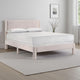 Cery Queen Size Platform Bed | Pink Upholstery | Textured Headboard