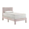 Cery Twin Size Platform Bed | Pink Upholstery | Textured Headboard