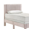 Cery Twin Size Platform Bed | Pink Upholstery | Textured Headboard