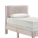 Cery Twin Size Platform Bed | Pink Upholstery | Textured Headboard