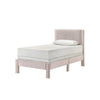 Cery Twin Size Platform Bed | Pink Upholstery | Textured Headboard
