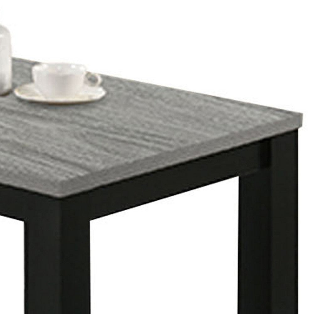 Tex 3pc Coffee and Side End Table Set | Gray Top | Black Wood Legs BM336413