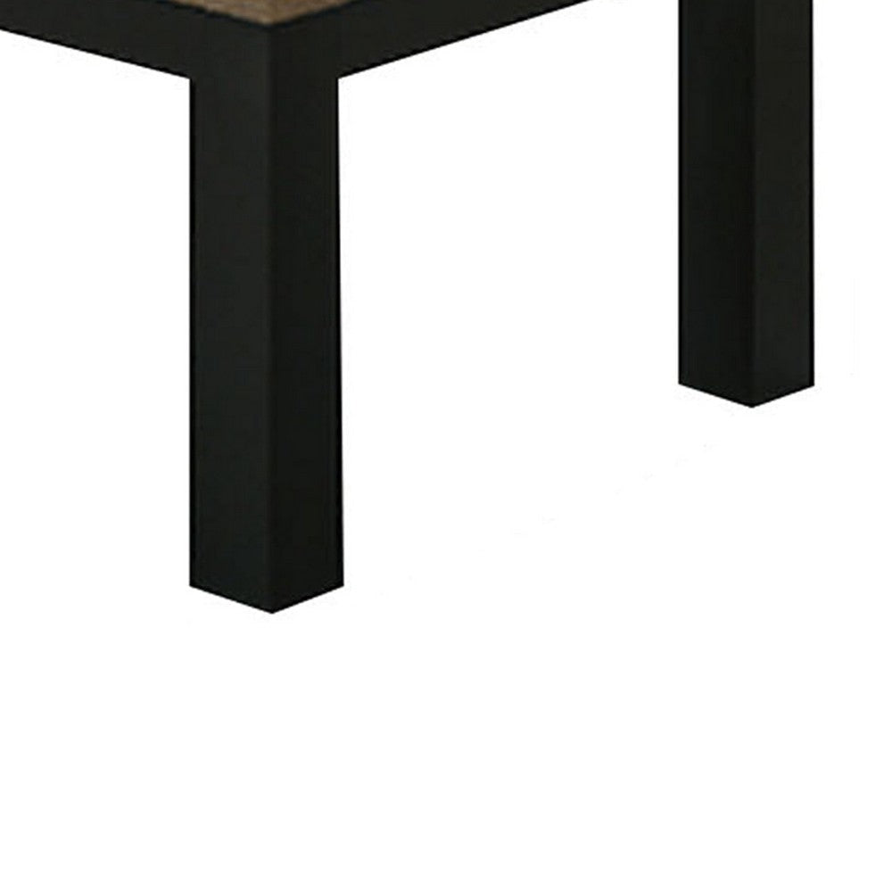Tex 3pc Coffee and Side End Table Set | Brown Top | Black Wood Legs BM336414
