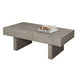 Lezy Coffee Table | 52’’ | Gray Oak Wood Top | Double Pedestal Base BM336417