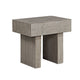 Lezy Side End Table | 22" | Gray Oak Wood Top | Double Pedestal Base
