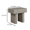 Lezy Side End Table | 22’’ | Gray Oak Wood Top | Double Pedestal Base BM336418