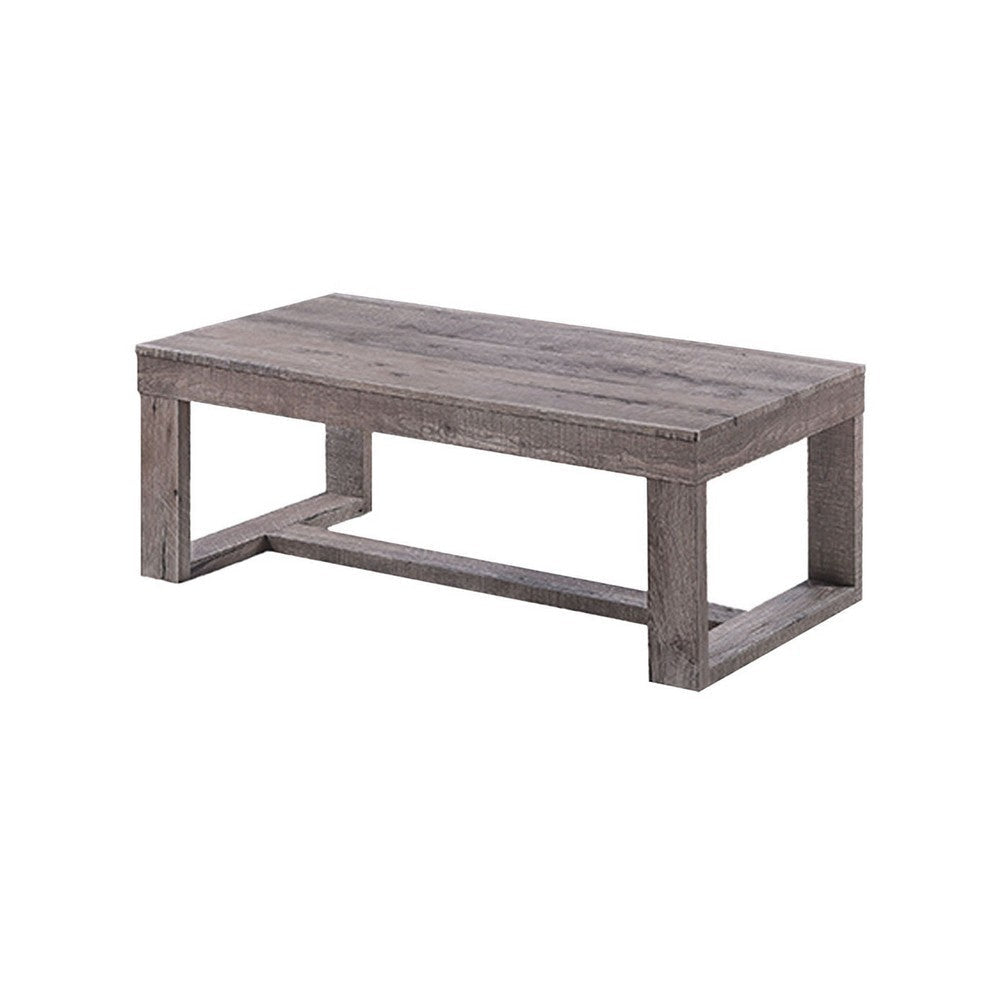 Knic Coffee Table | 48’’ | Gray Rectangular Top | Double Pedestal Base BM336419
