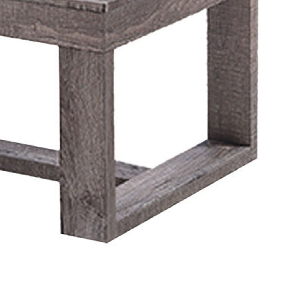Knic Coffee Table | 48’’ | Gray Rectangular Top | Double Pedestal Base BM336419