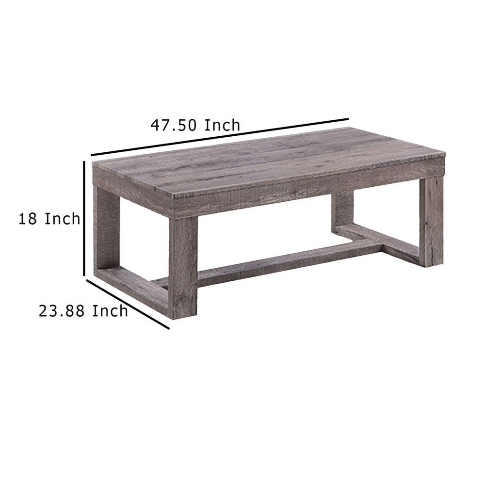 Knic Coffee Table | 48’’ | Gray Rectangular Top | Double Pedestal Base BM336419