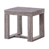 Knic Side End Table | 24’’ | Gray Square Wood Top | Double Pedestal BM336420