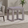 Knic Side End Table | 24" | Gray Square Wood Top | Double Pedestal