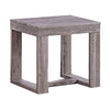 Knic Side End Table | 24" | Gray Square Wood Top | Double Pedestal 
