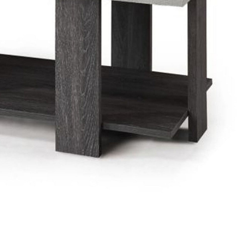 Birz 3pc Coffee and Side End Table Set | Beige Wood Top | Gray Base BM336424