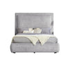 Reby King Size Bed w Storage Drawer | Gray Chenille Upholstery