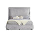 Reby King Size Bed w Storage Drawer | Gray Chenille Upholstery