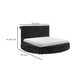 Jeri King Size Round Bed w Storage Footboard | Black Velvet Upholstery