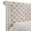 Jeri King Round Bed w Storage Footboard | Ivory Italian Upholstery