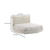 Jeri Queen Round Bed w Storage Footboard | Ivory Italian Upholstery