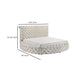 Jeri Queen Round Bed w Storage Footboard | Ivory Italian Upholstery