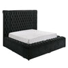 Heri King Bed w Side Storage | Chesterfield Black Velvet Upholstery