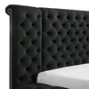 Heri King Bed w Side Storage | Chesterfield Black Velvet Upholstery