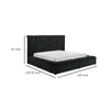Heri King Bed w Side Storage | Chesterfield Black Velvet Upholstery