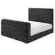 Meri Queen Bed with Lift TV Stand | Tufted Black Velvet Upholstery