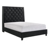 Toer King Bed | 67" Tall Wingback Headboard | Black Velvet Upholstery