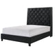 Toer Queen Bed | Tall Wingback Headboard | Black Velvet Upholstery