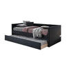 Sery Daybed w Trundle | Black Velvet Upholstery and Nailhead Trim BM336448