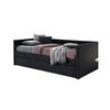Sery Daybed w Trundle | Black Velvet Upholstery and Nailhead Trim