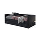 Sery Daybed w Trundle | Black Velvet Upholstery and Nailhead Trim