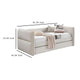 Wemy Daybed w Pull Out Trundle | Modern Ivory Chenille Upholstery BM336449