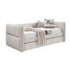 Wemy Daybed w Pull Out Trundle | Modern Ivory Chenille Upholstery