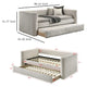 Sely Daybed w Pull Out Trundle | Faux Marble Top | Beige Upholstery BM336451