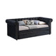 Loe Daybed w Pull Out Trundle | Chesterfield Black Velvet Upholstery