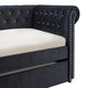 Loe Daybed w Pull Out Trundle | Chesterfield Black Velvet Upholstery