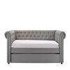 Loe Daybed w Pull Out Trundle | Chesterfield Dove Gray Upholstery