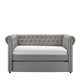 Loe Daybed w Pull Out Trundle | Chesterfield Dove Gray Upholstery