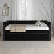 Lem Daybed w Pull Out Trundle | Chesterfield Black Velvet Upholstery