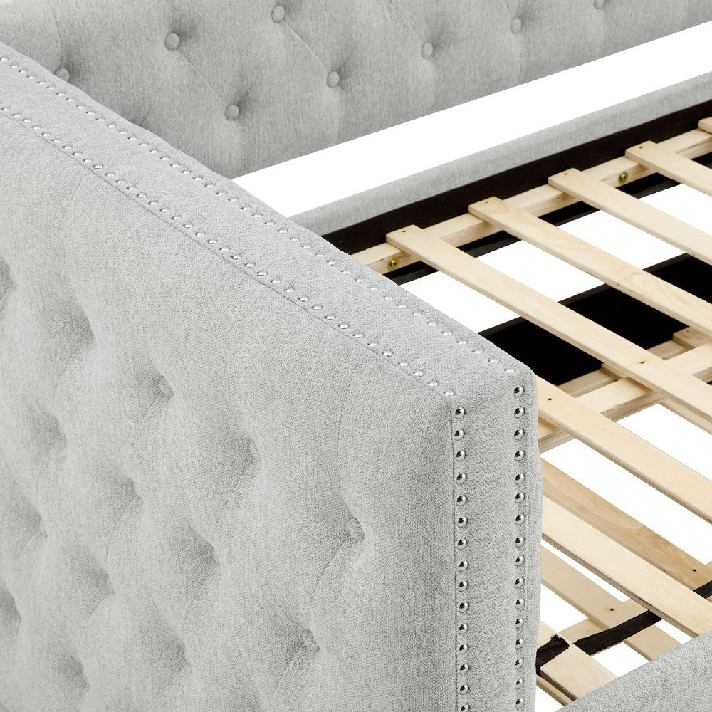 Lem Daybed w Pull Out Trundle | Chesterfield Dove Gray Upholstery