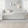 Lem Daybed w Pull Out Trundle | Chesterfield Dove Gray Upholstery