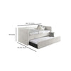 Lya Daybed w Pull Out Trundle | Textured Tufted White Dove Upholstery BM336456