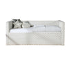 Lya Daybed w Pull Out Trundle | Textured Tufted White Dove Upholstery