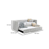 Keya Daybed w Pull Out Trundle | Channel Tufted Light Gray Upholstery BM336457